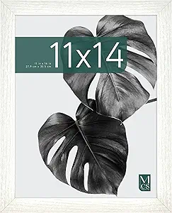 MCS Studio Gallery 11x14 Picture Frame White Woodgrain, Rectangle Photo Frame for Photos, Posters & Art Prints (1-Pack)