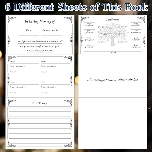 Miniatura 10 de Libro de invitados funerario para funeral, libro de 80 páginas, libro de registro funerario, una celebración de la vida