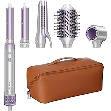 5 in 1 Hot Air Styler- 110,000 RPM Ionic Straighter, High Speed Hair Dryer, Volumizer &amp; Auto-Wrap Curlers, Frizz-Free Styling Tool, Hair Styler Gift Set with Travel Bag
