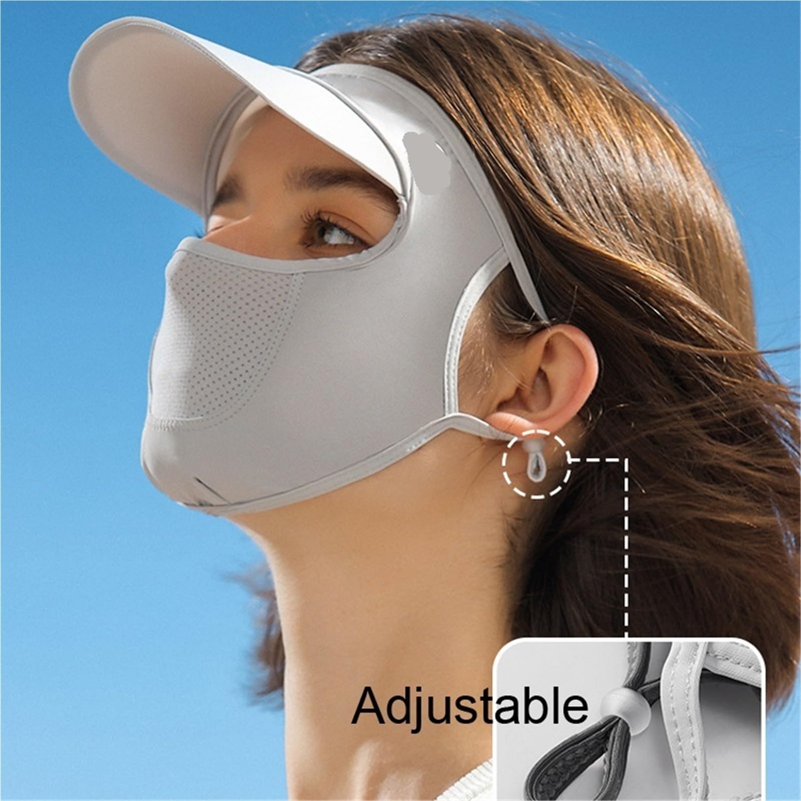 2 piezas mascarilla facial completa de verano con ala Para Mujeres | Protección solar Transpirable Mascarilla for mujer Viaje al aire libre Playa Facekini