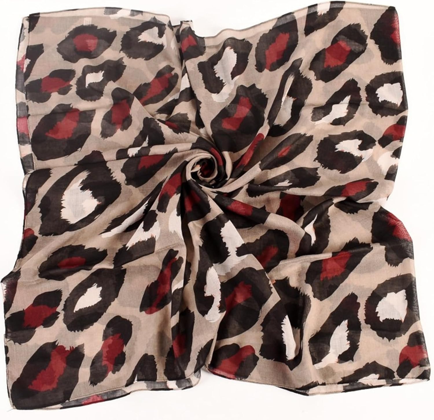 Leopard Print Shawls and Wraps for Womens Cheetah Hijab Scarf Voile Sheer Beach Scarves Sunscreen Head Shawl - Image 2