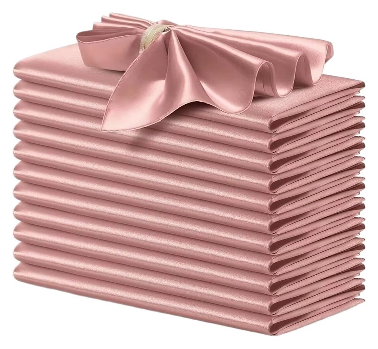 Cotton Table Napkins, Satin Napkins 10 Pcs 30x30 cm Square Multicolor Dinner Party Decor(Roze)