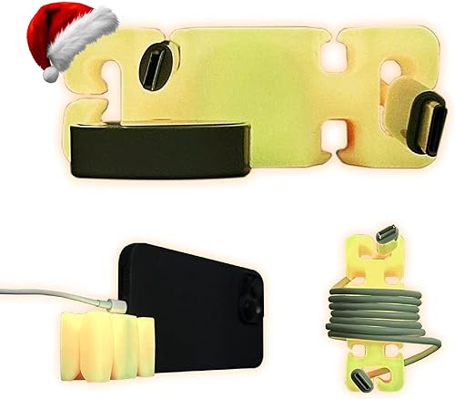 Miniatura 42 de CordBrick Relleno de calcetines para adultos, soporte para cables con peso, soporte para teléfono, organizador multiusos para mesita de noche, Negro