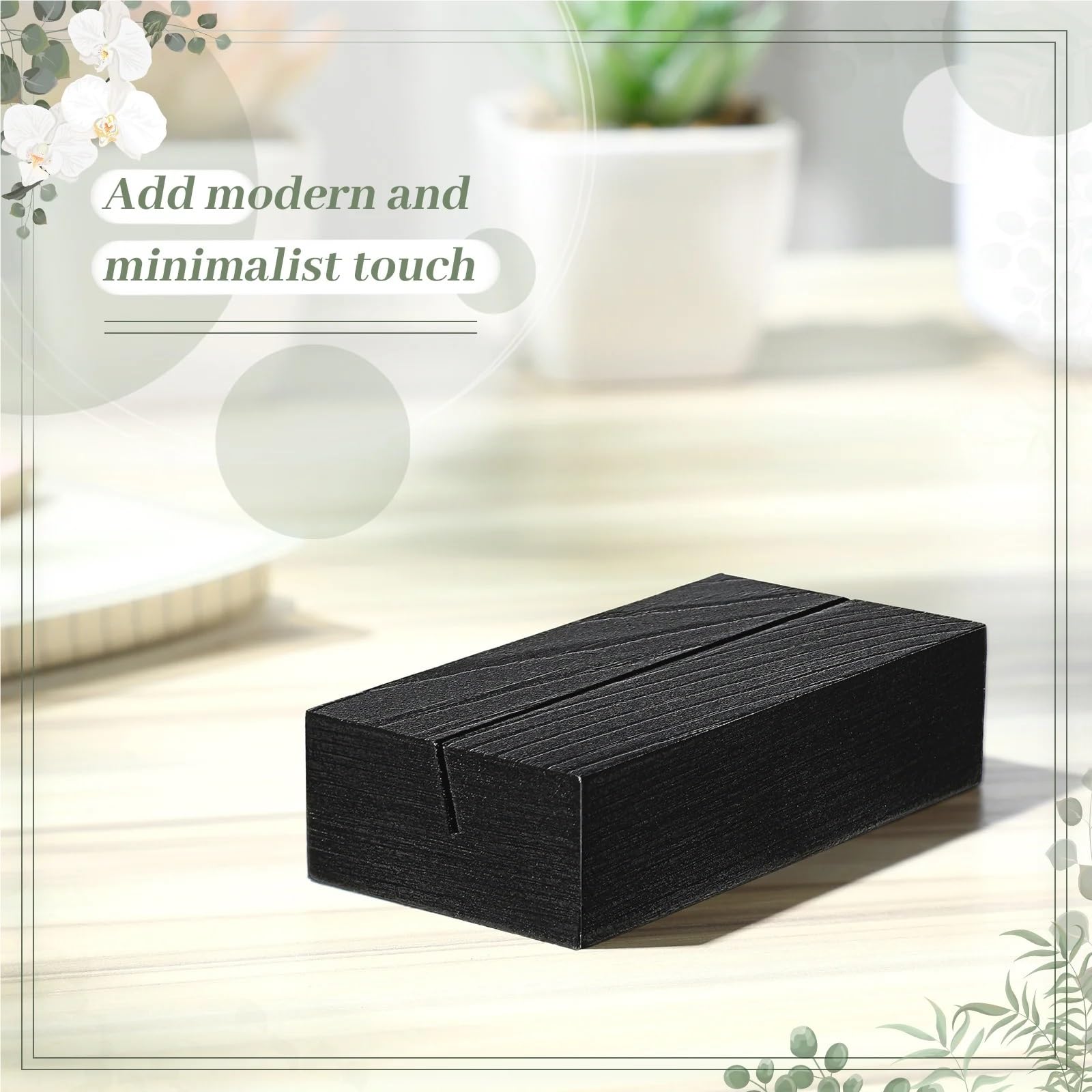 Soporte for números de mesa, 1-20 piezas, soportes for tarjetas de lugar de madera negra, soporte for números de mesa, nombre for eventos de fiesta de boda(12pcs)