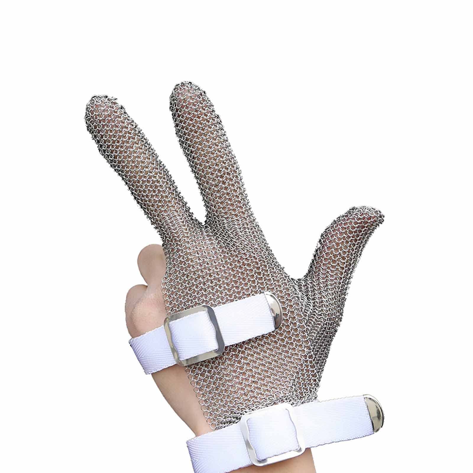 Guanti Resistenti al Taglio Guanti Anti-taglio In Metallo, Macello Rimuovere I Guanti Della Catena Di Sicurezza Del Guscio Di Ostrica, Guanti Di Sicurezza Del Grado Di Alimentazione(XS/A pack of one)