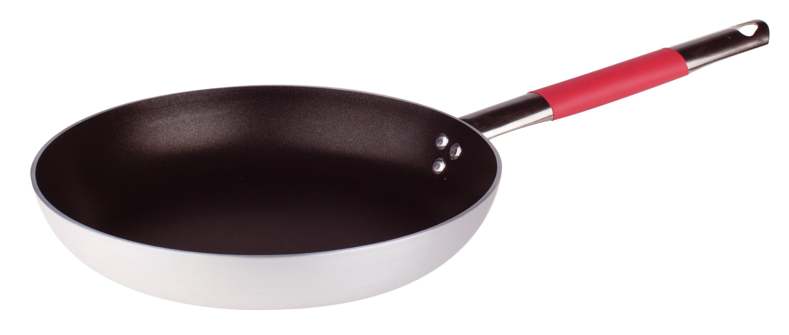 Poêle évasée basse Pentole Agnelli 32 cm rouge en inox premium pour une cuisson maitrisée