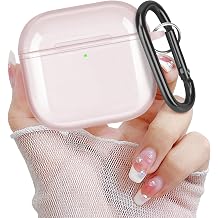 Newseego for Airpods 4th Generation Clear Case, Cute Transparent Soft TPU Case with Keychain for Women Girls Men Anti-Yellowing Anti-Scratch Shockproof Protective Cover for Airpods 4-Clear Pink