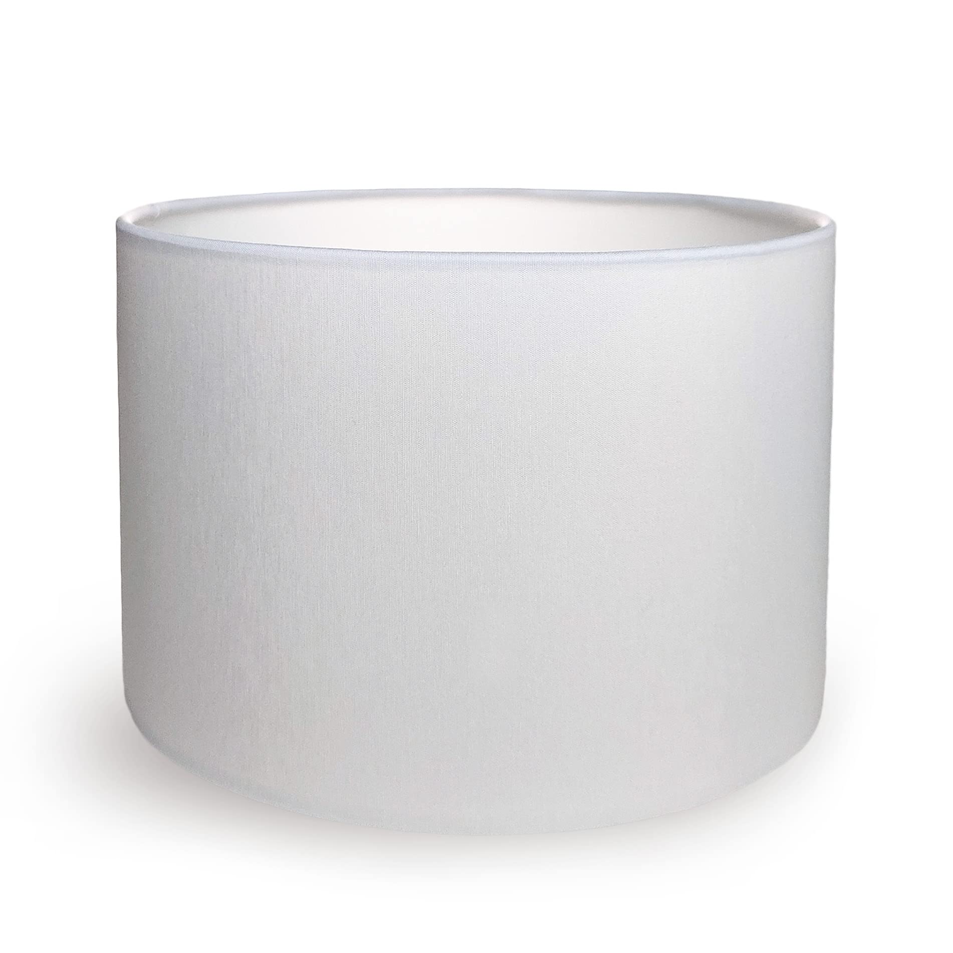 Paralume Moderno Elegante prodotto a Mano in Italia con Cotone di qualità | 8 colori | per Lampada da Tavolo, da Terra, ad Arco e a Sospensione | attacco E14 e E27 (Bianco, Diametro 20cm)