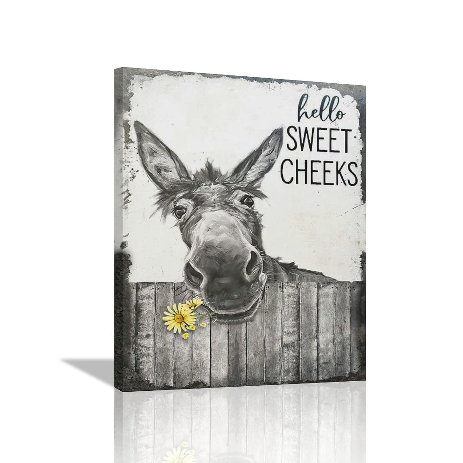 Buy citari Farmhouse Bathroom Wall Art Donkey Poster Funny Donkey