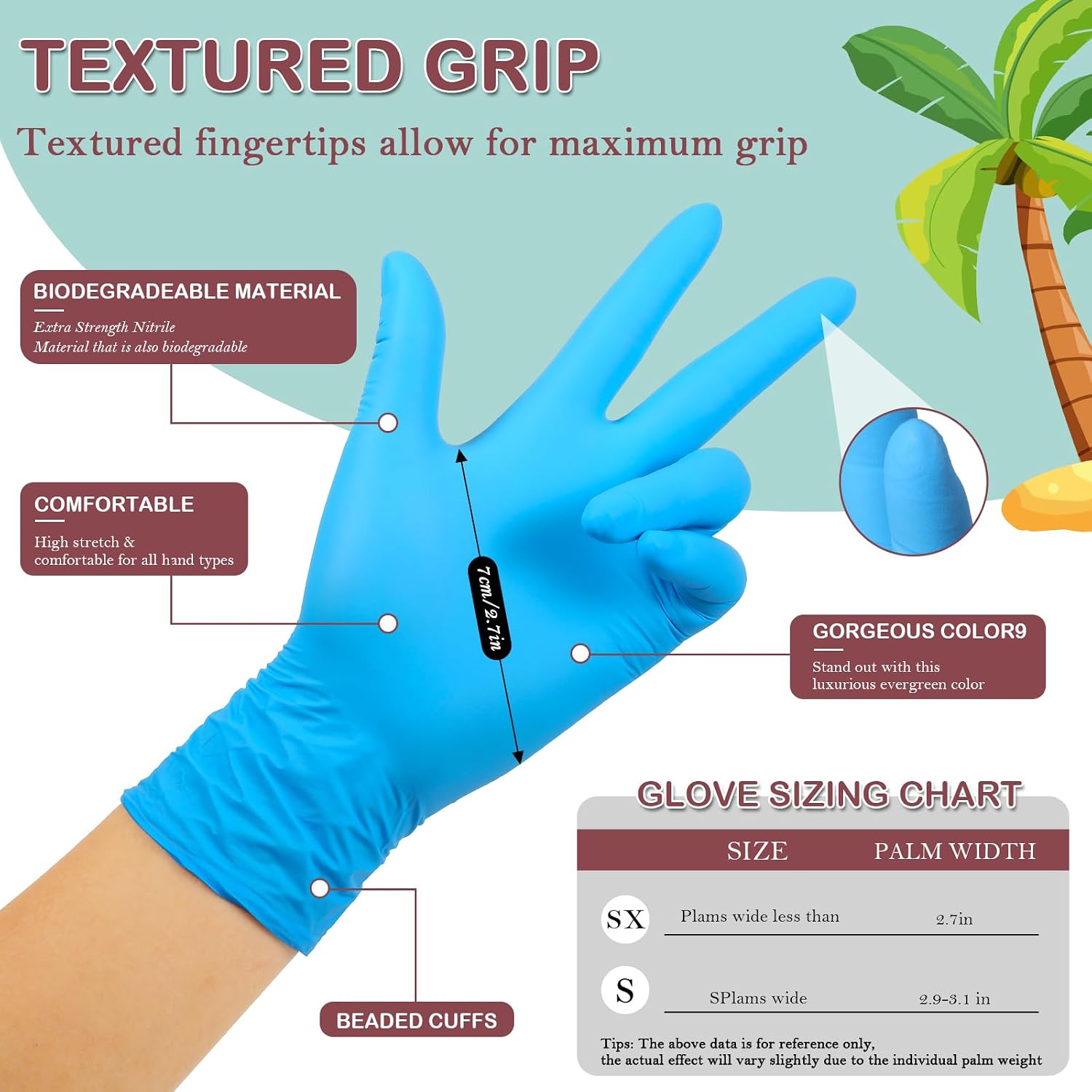 Kids Disposable Nitrile Gloves for 7-14 Years, Suitable for Cooking, Gardening, Painting, Powder and Latex Free-100 PCS