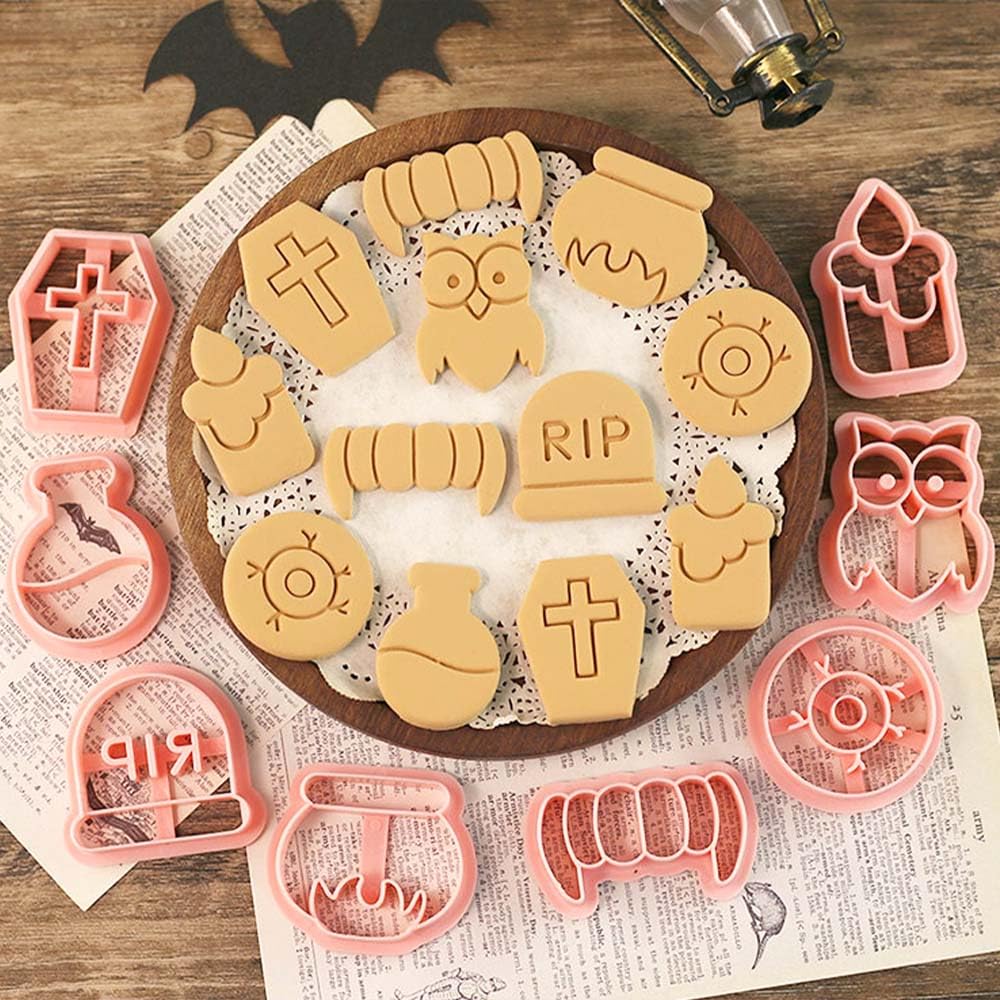 Cortadores De Galletas 8 Piezas Moldes Galletas Halloween 3D Cortadores  Galletas Halloween Plástico Molde Galletas Set Halloween Pastel Moldes  Formas Bate Fantasma Castillo Calabaza Lápida Sepulcral DIY Hornada  Decoración Dr Oetker Halloween, image size:1000x1000