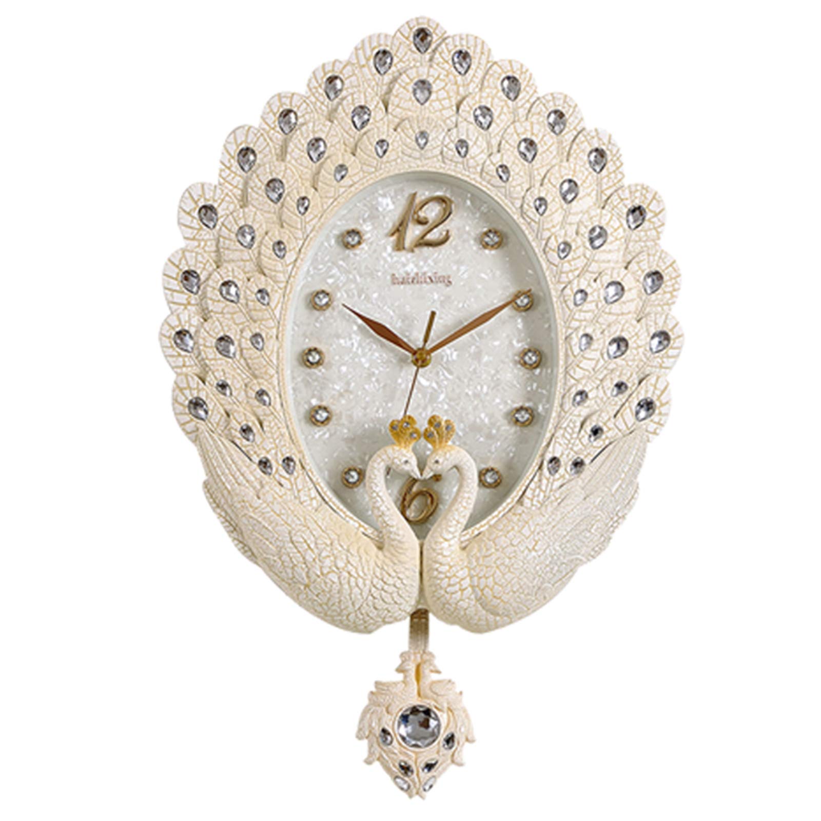 Horloge murale paon silencieuse et design moderne en quartz