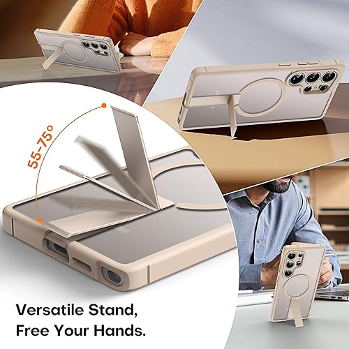 Vista 58 de Funda TOCOL [Paquete de 1+2] diseñada para Samsung Galaxy S22 Ultra, con 2 protectores de lente de cámara, parte trasera dura mate translúcida