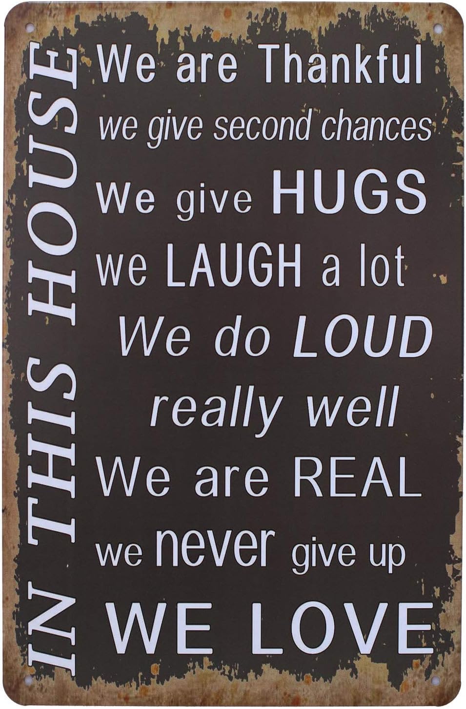Kwqdozf As Pic In This House We Are Thankful Give Hugs Laugh Never Give Up We Love, Vintag