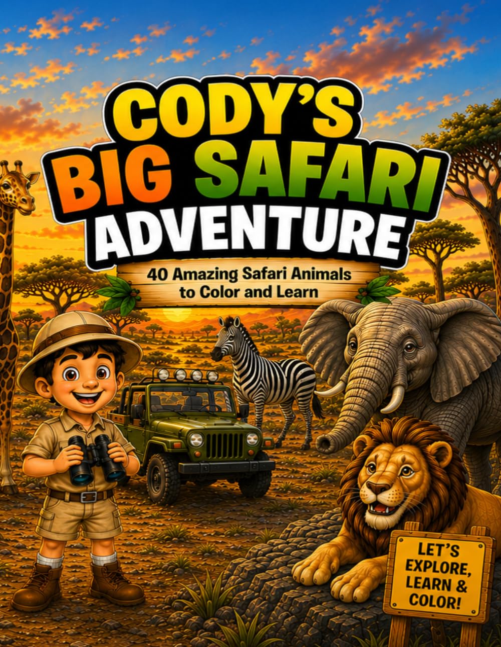 Cody’s Safari Adventure: Safari Animals Coloring and Learning Book for Kids (Cody’s Adventure Learning Books)