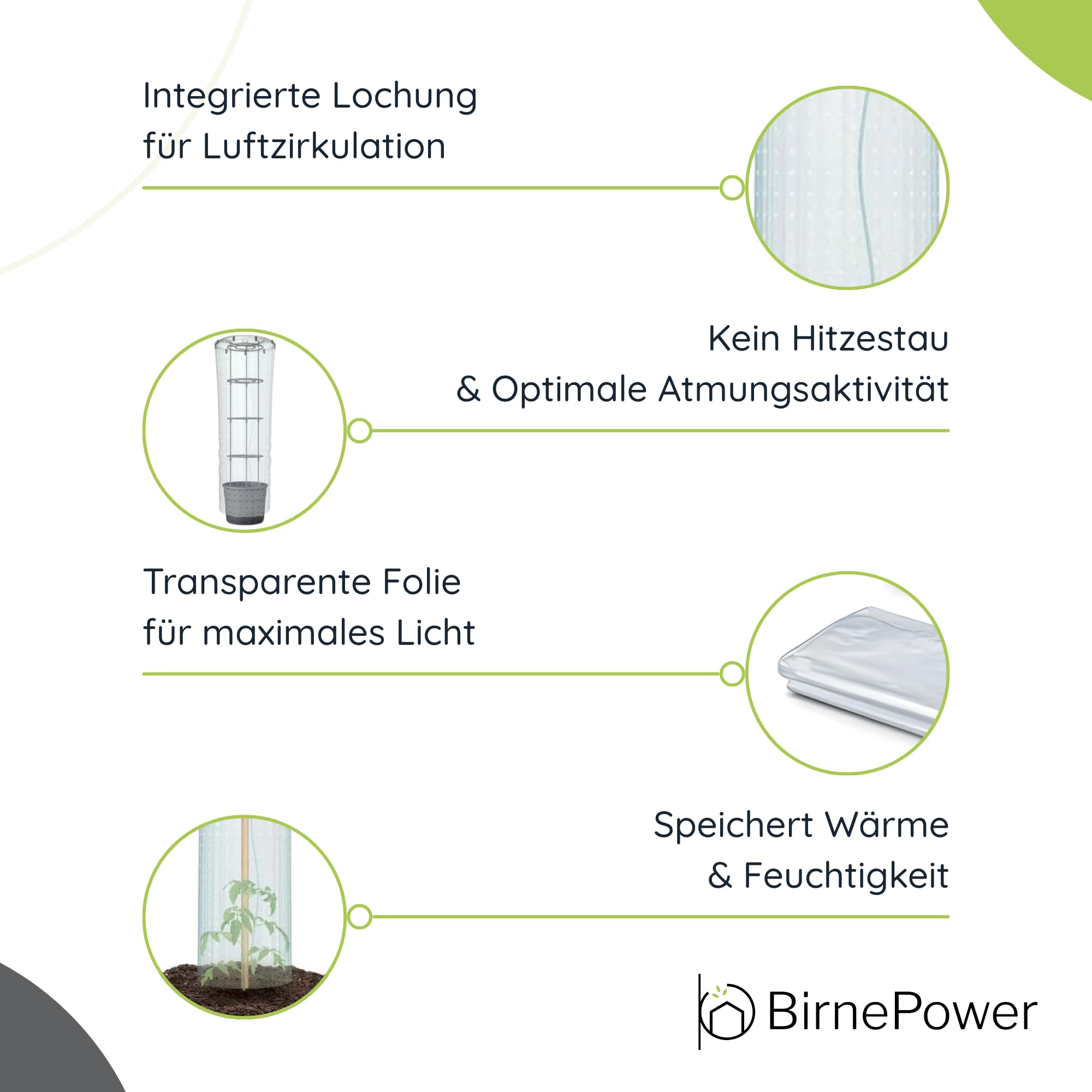 BirnePower 3X Schutzfolie Reifehaube Tomatenschutzfolie Transparent 150 x 40 cm