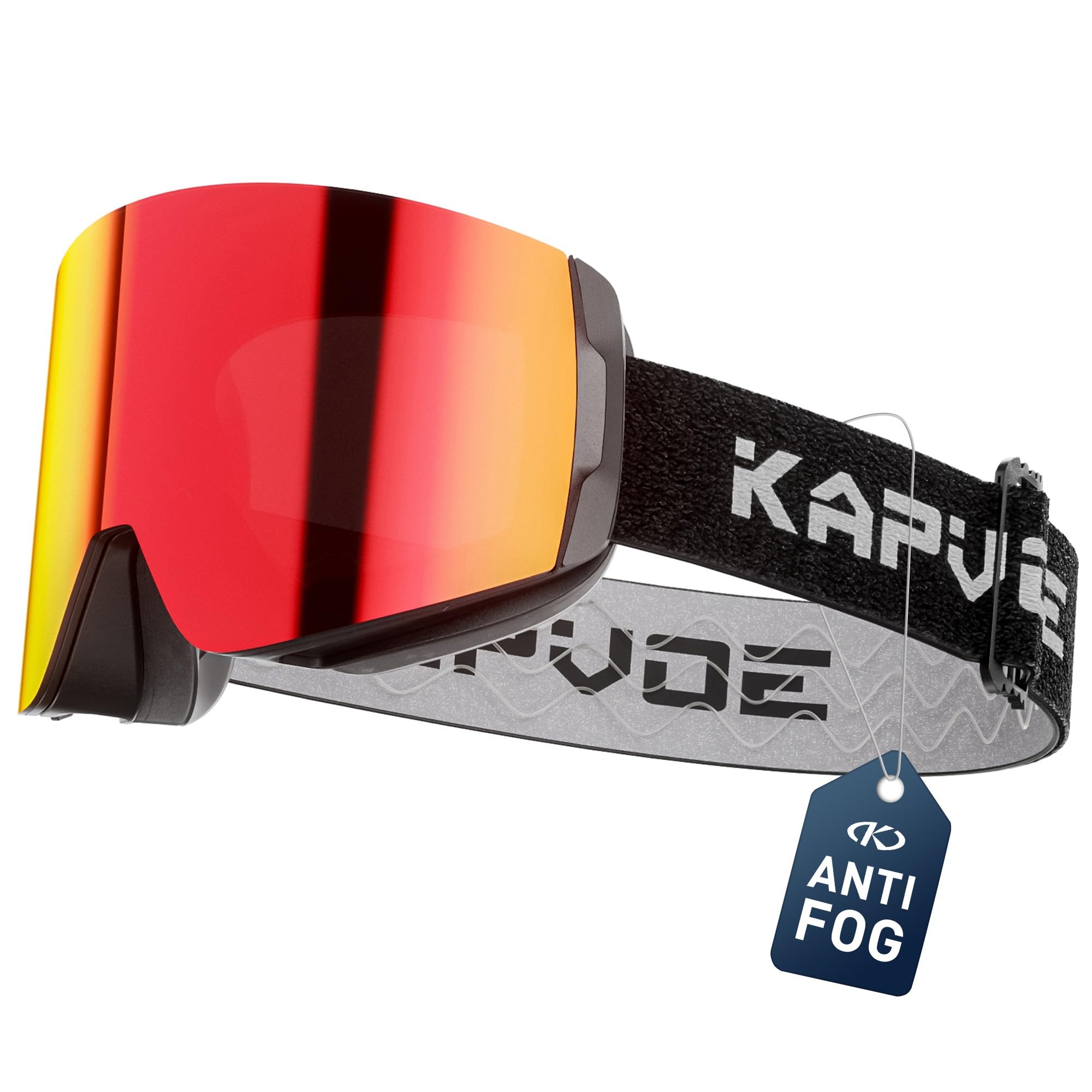 KAPVOE Maschera da Sci Uomo Donna OTG Anti-Nebbia Occhiali da Snowboard con Lenti Magnetiche Intercambiabili, Protezione UV400 K718