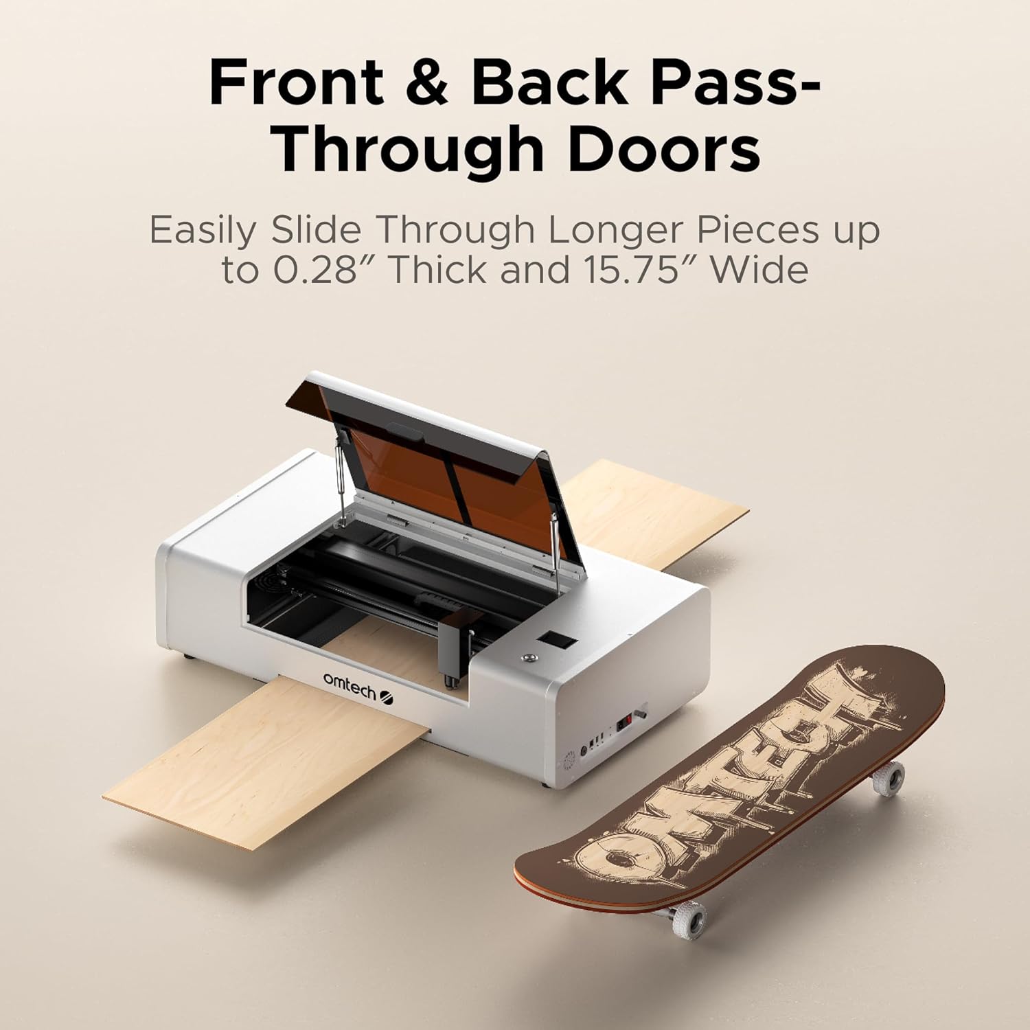 OMTech Polar Lite CO2 Laser Engraver with Rotary axis, 20"x12" 55W Desktop Laser Engraving Machine for Home Use, Built-in Exhaust Fans & 0.5gal Water Tank, Laser Cutting Machine for Wood Acrylic More