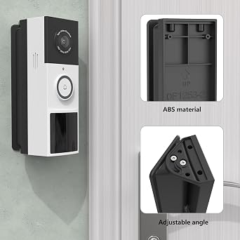Adjustable 0 to 45 Degree Left and Right Angle Mount Compatible with Tapo TP-Link Smart Video Doorbell D210/D225/D235/TD21 Camera (Black)