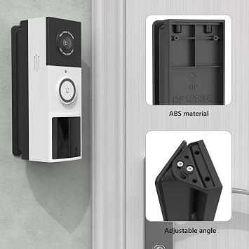 HOLACA Mounting Bracket Compatible with Tapo TD21/D235/D225/D210 Doorbell Camera, 0-45° Left/Right Angle Adjustment (Doorbell NOT Included), Black
