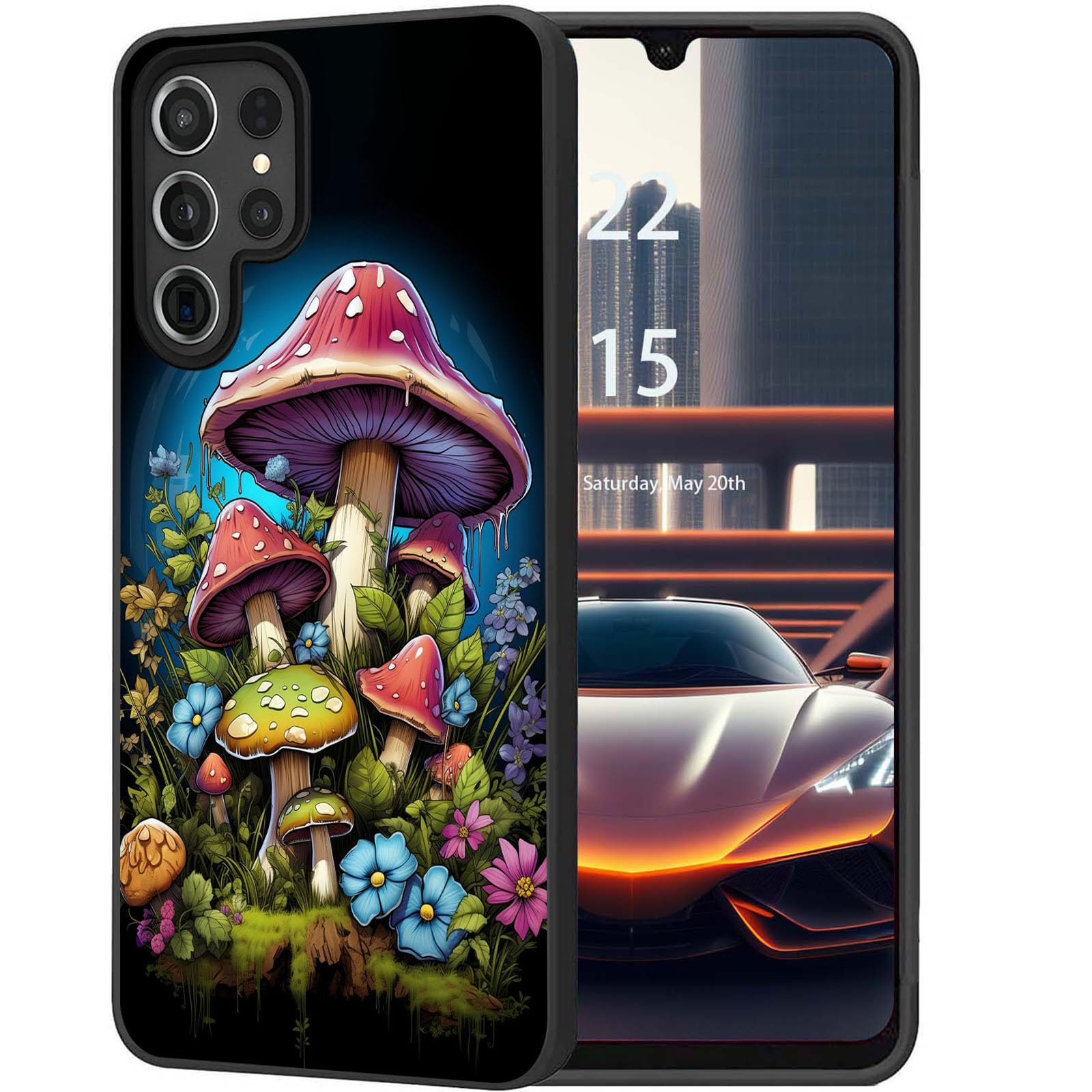 DHEEBFWE for Samsung Galaxy S25 Ultra Case,Slim Shock-Absorption Anti-Scratch Soft Shell Cover,Unique Mushrooms Design