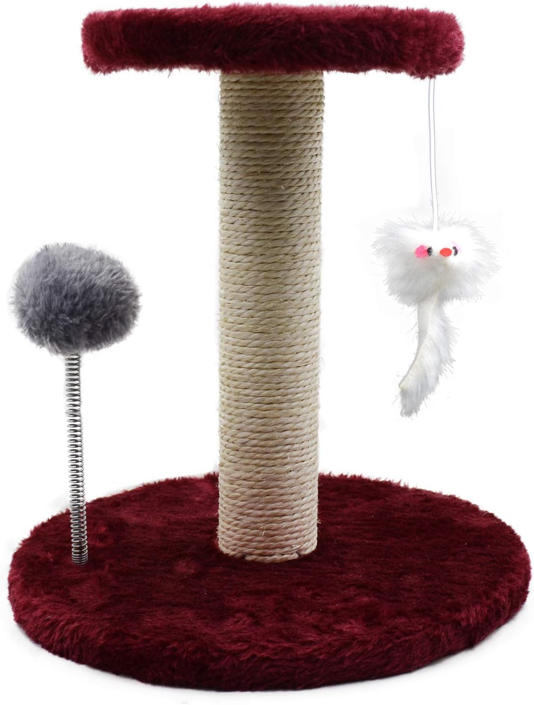 Easy Style Cat Tree Condo Furniture Kitten Activity Tower Pet Kitty Play House with Sisal-Covered Scratching Posts and Perches Hammock Red