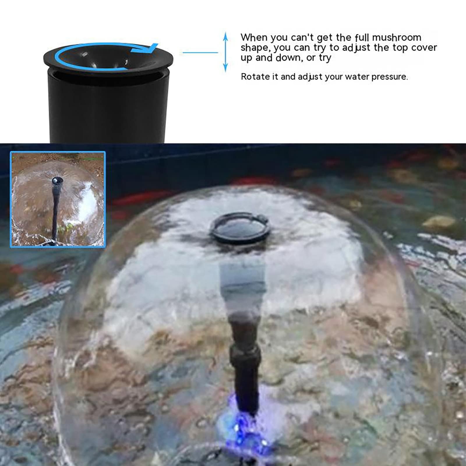 Garvee Kit Complet de 9 Buses pour Pompe de Fontaine – Réglage précis des Jets d'eau – Accessoires Polyvalents pour Bassin de Jardin, étang et Aquarium – Compatible Pompe Submersible – Couleur : Noir