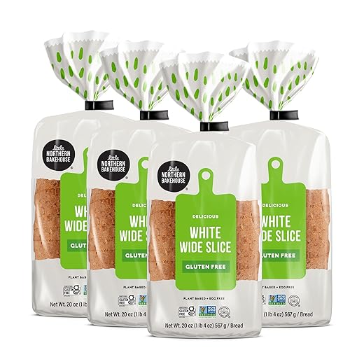 Little Northern Bakehouse Wide Sliced White Gluten Free Bread, Non-GMO and Allergy-Friendly (4 pack, 20. oz each)