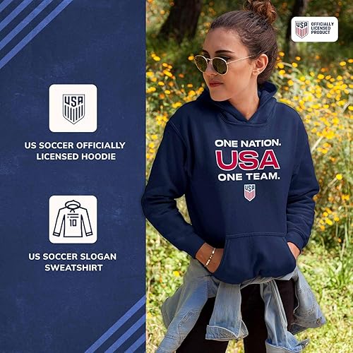 Miniatura 3 de The Victory Officially Licensed Unisex Adult USA National Soccer Team One Nation One Team Slogan Hooded Sweatshirt