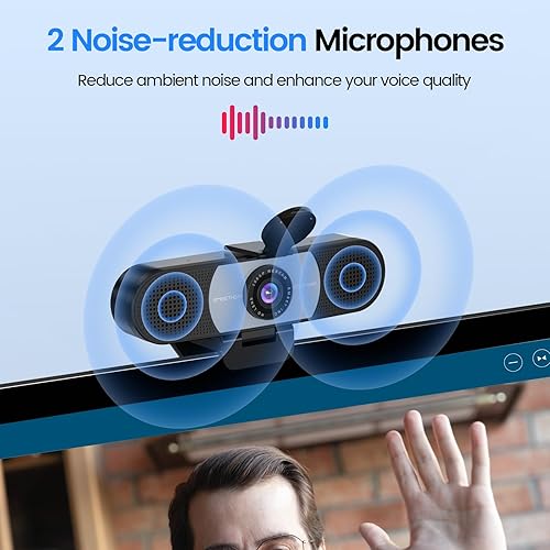 Miniatura 3 de EMEET Cámara web 1080P, cámara web C960 con 2 micrófonos con cancelación de ruido y cubierta de privacidad, cámara de computadora FOV de 90, cámara