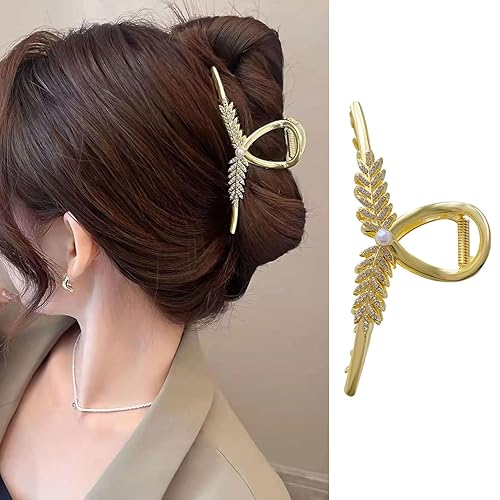 Pinzas para el cabello de tulipán con diamantes de imitación de perlas, accesorios de metal de flor negra para mujeres y niñas, elegantes pinzas de