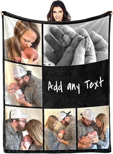 Manta personalizada con imagen, texto, fotos personalizadas, Día de San Valentín, boda, Navidad, cumpleaños para padres, amigos, parejas, niños,