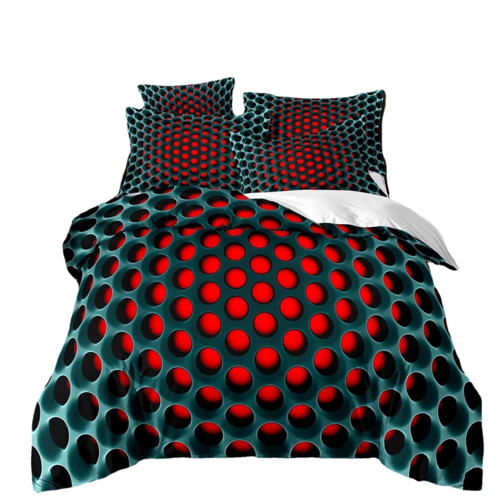 Single Duvet Cover Set Red Geometry Single Bed Duvet Cover Set
