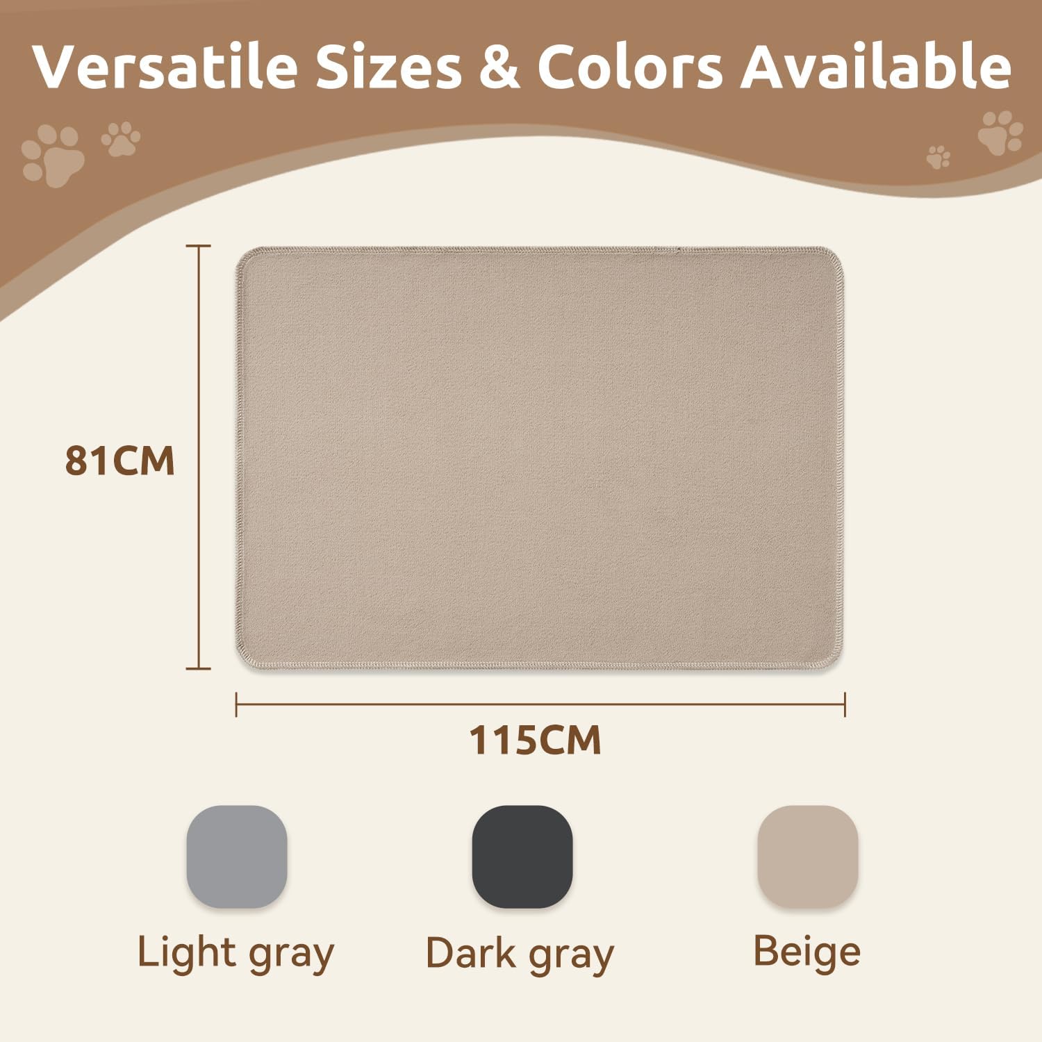 MontVoo Washable Dog Bed Cover, Absorbent Quick Dry Pet Bed Sheet, Easy Hair Removal Couch Covers for Dogs/Cats, 32x45 Inches, Waterproof PU Backing Dog Bed Mat for Car Seat, Crate, Cover Only, Beige