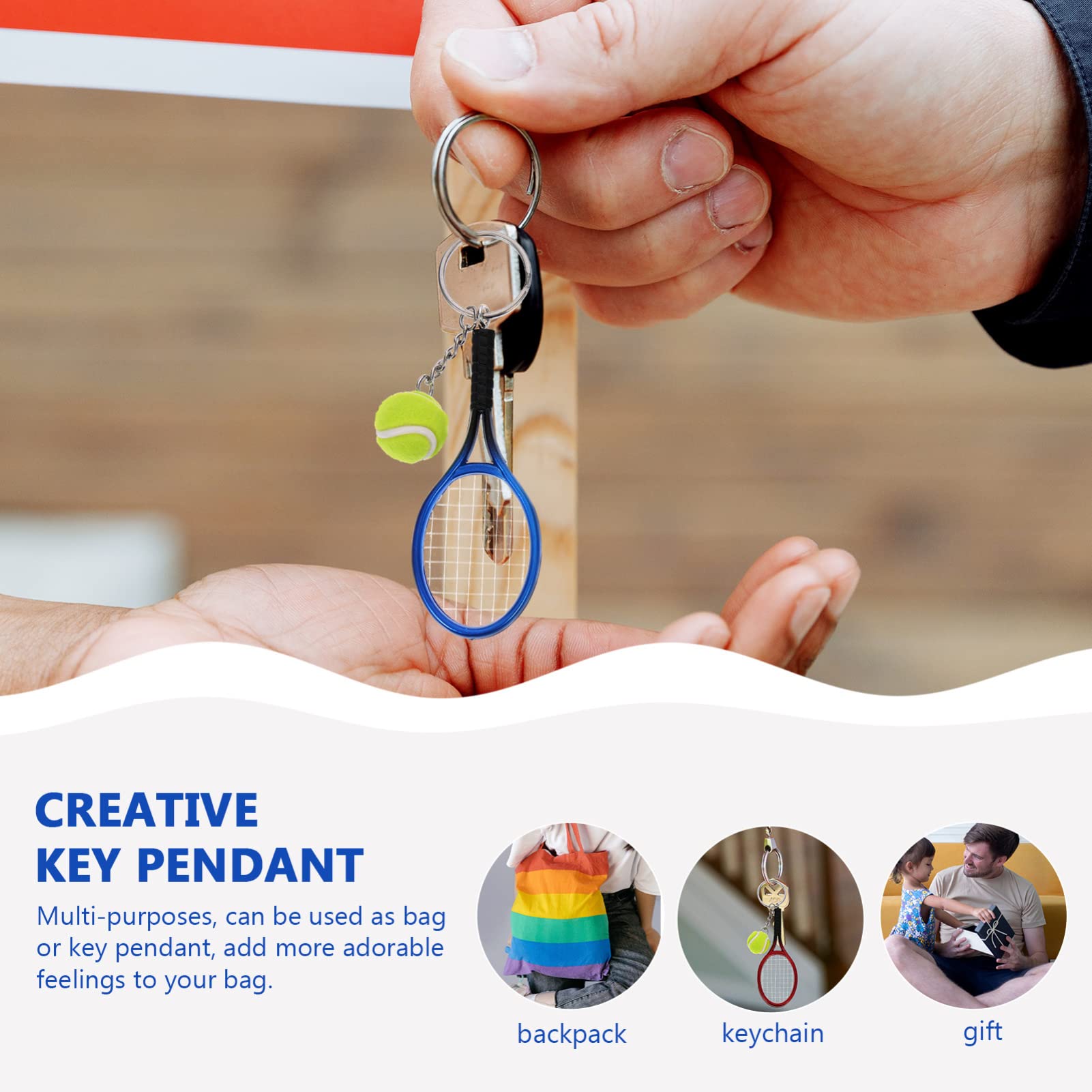 NUOBESTY 6 Uds. Recuerdos de Regalo Mini Colgantes Niños Premios Deportivos Carnaval Llavero Rellenos Clave Multifunción Mujeres Portátil Apretar Jugador Cadenas Llavero Adornos