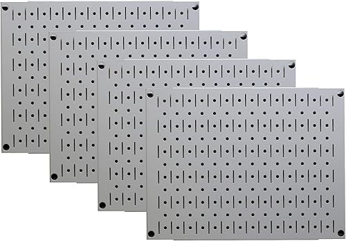 Juego de tableros organizadores de metal de clavijas para pared, cuatro tableros de 12pulgadas de alto x 16pulgadas de ancho, para almacenamiento,