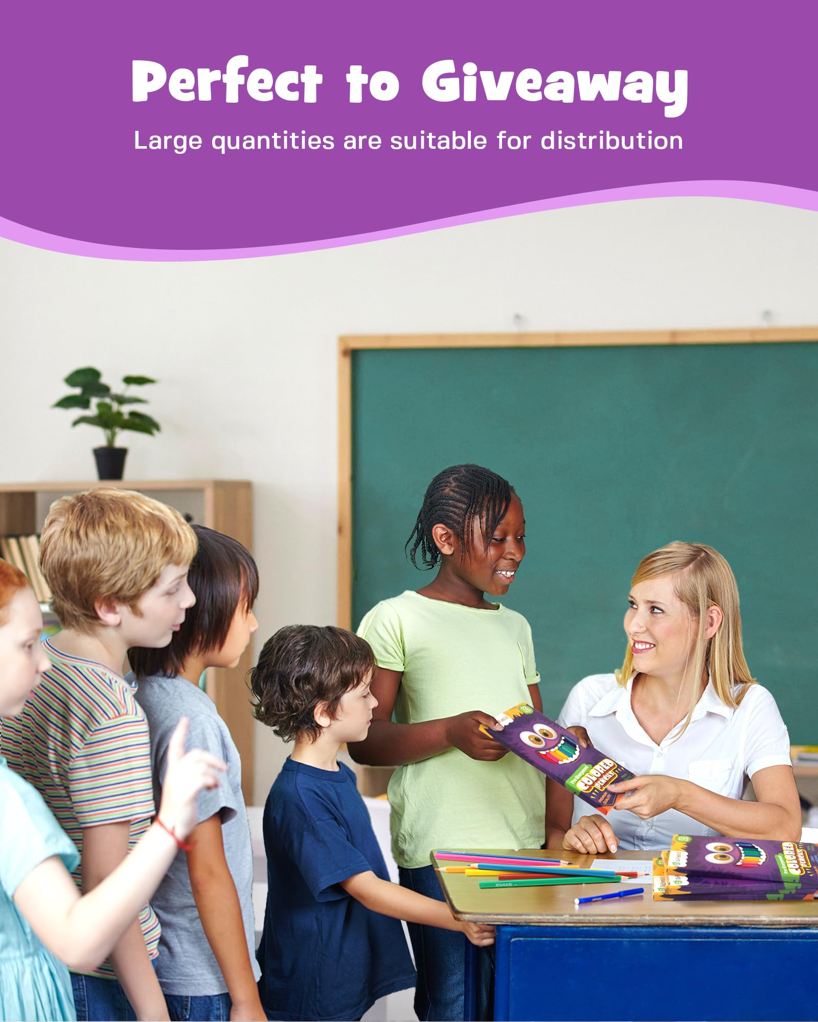 D-FantiX 24 Boxen mit Buntstiften im Bulk – 12 Buntstifte pro Box, insgesamt 288 vorgespitzte Buntstifte, zurück zu Schule Geschenke, Grundschule Klassenzimmer Kindergarten Schulbedarf für Kinder