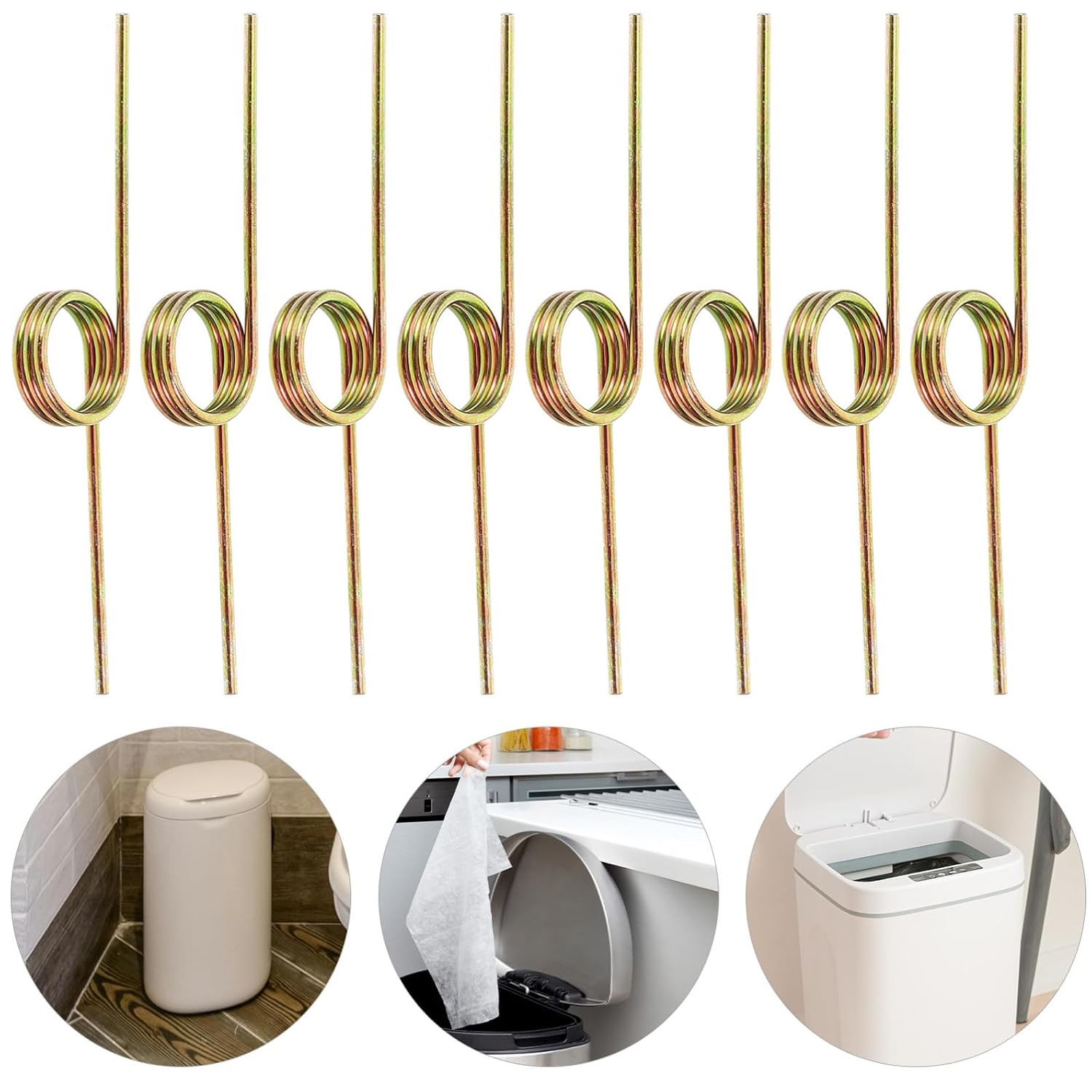 Metal Torsional Springs Sturdy and Easy to Install 10pcs Color-Plated Zinc Material Torsion Springs for Garbage Can Lid for Trash Can Repair