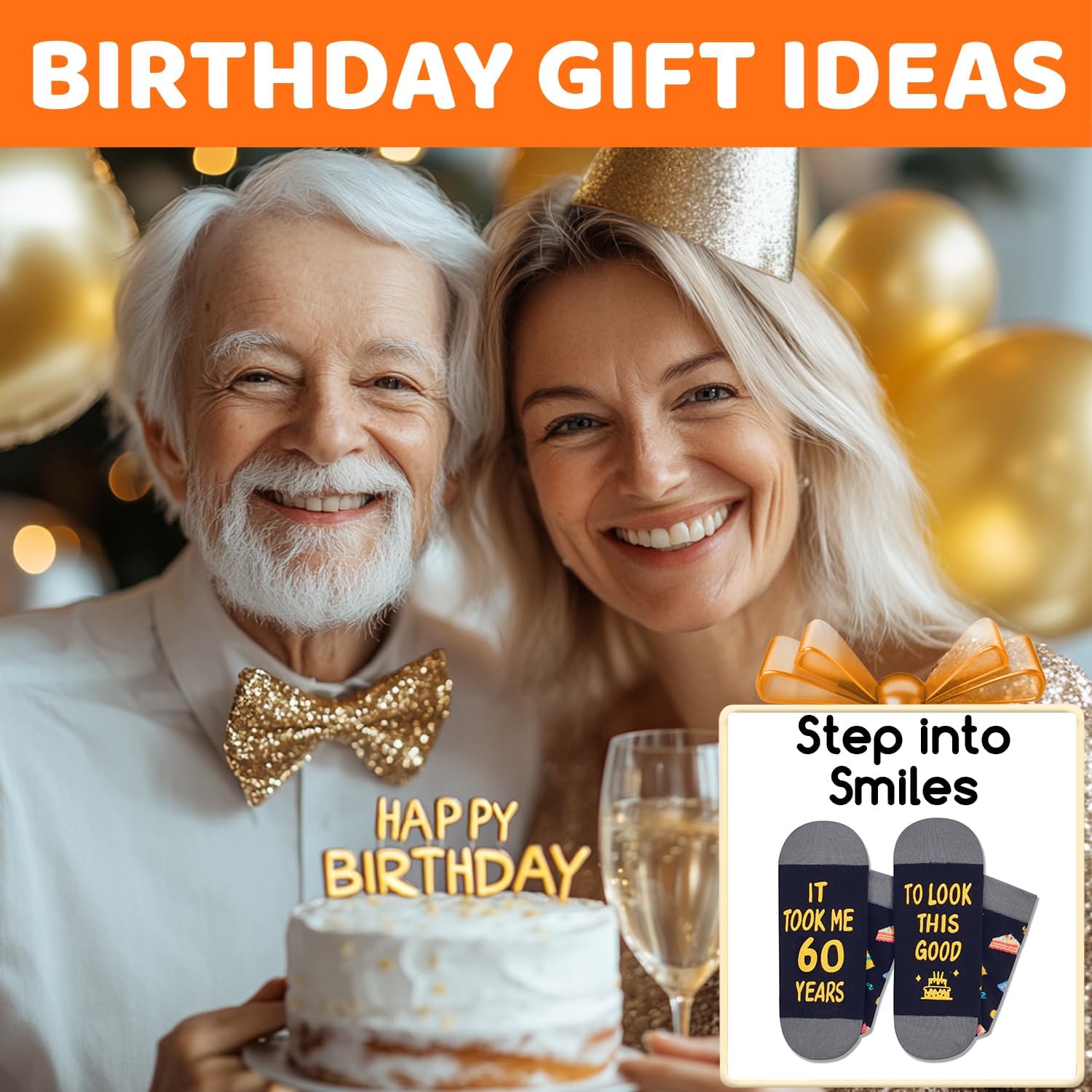 HAPPYPOP Birthday Gifts for Women Men - Novelty 20 30 40 60 70 Year Old Socks with Greeting Card - Image 6