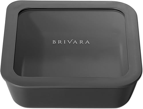 Miniatura 44 de Recipiente de almacenamiento de alimentos de vidrio con recubrimiento cerámico | Sin PTFE, PFOA, PFAS y BPA | Recipiente reutilizable no tóxico para