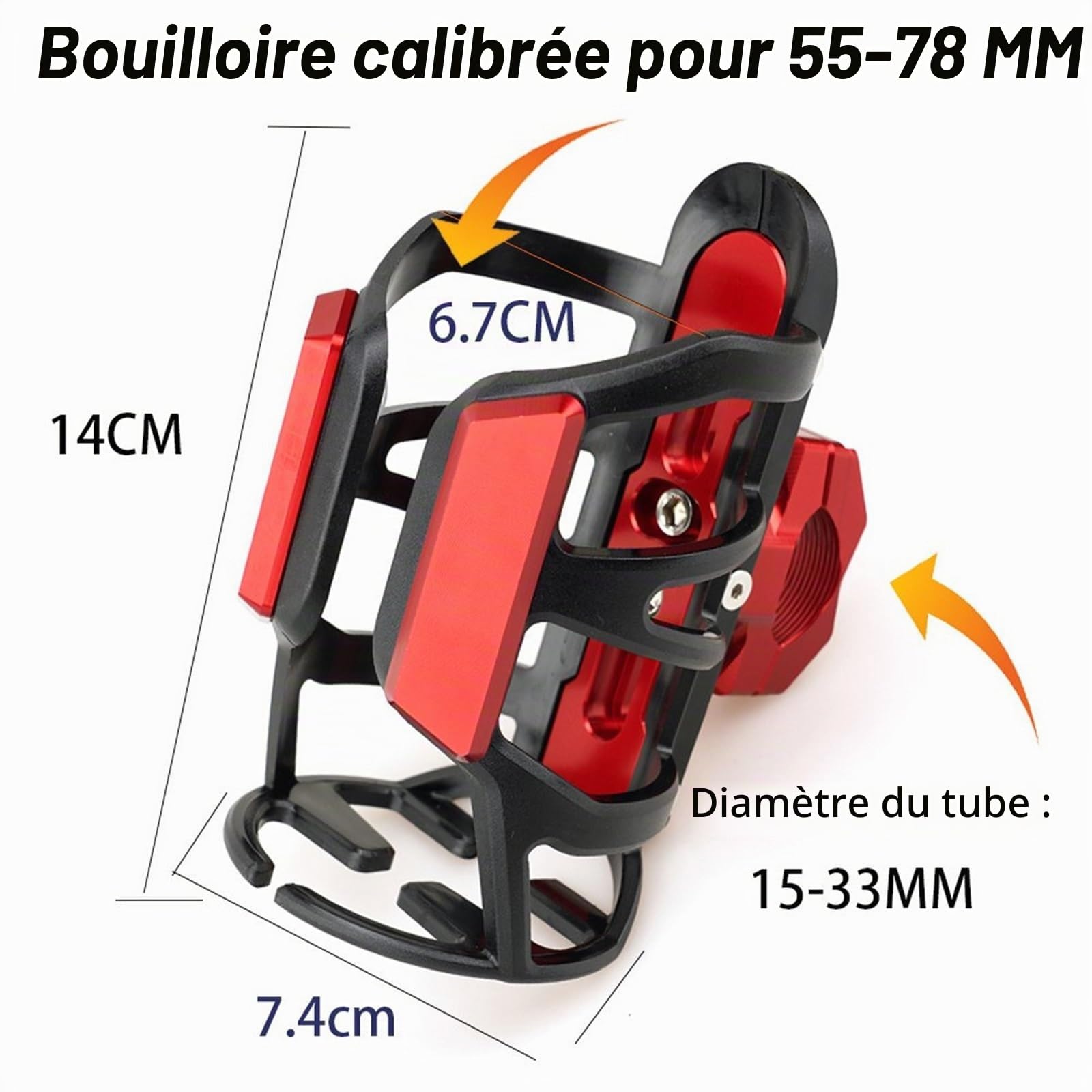 Porte-gobelet Porte-Bouteille d'eau Et De Boisson pour Moto, Support Verre, Sdand pour BMW R1200GS R1250GS R 1200 1250 GS Adventure ADV LC GSA(Nero)