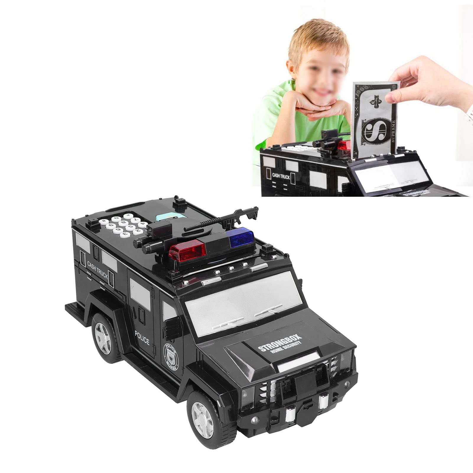 Tirelire Voiture Blindée pour Enfants, Coffre Fort Électronique avec