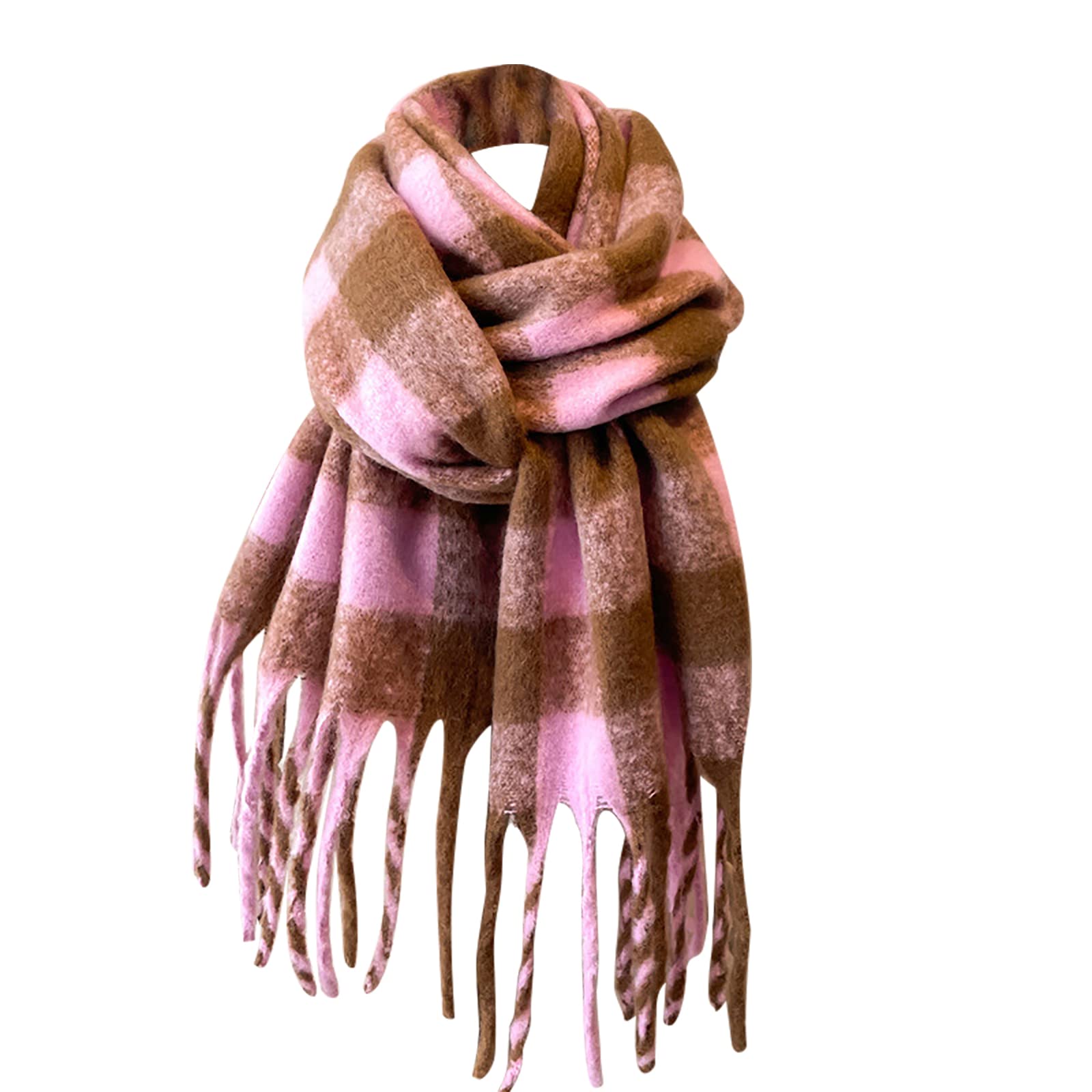 JOYEARPlaid Scarf for Women,Plaid Winter Scarf，Warm Winter Plaid Cape，Plaid Large Scarf