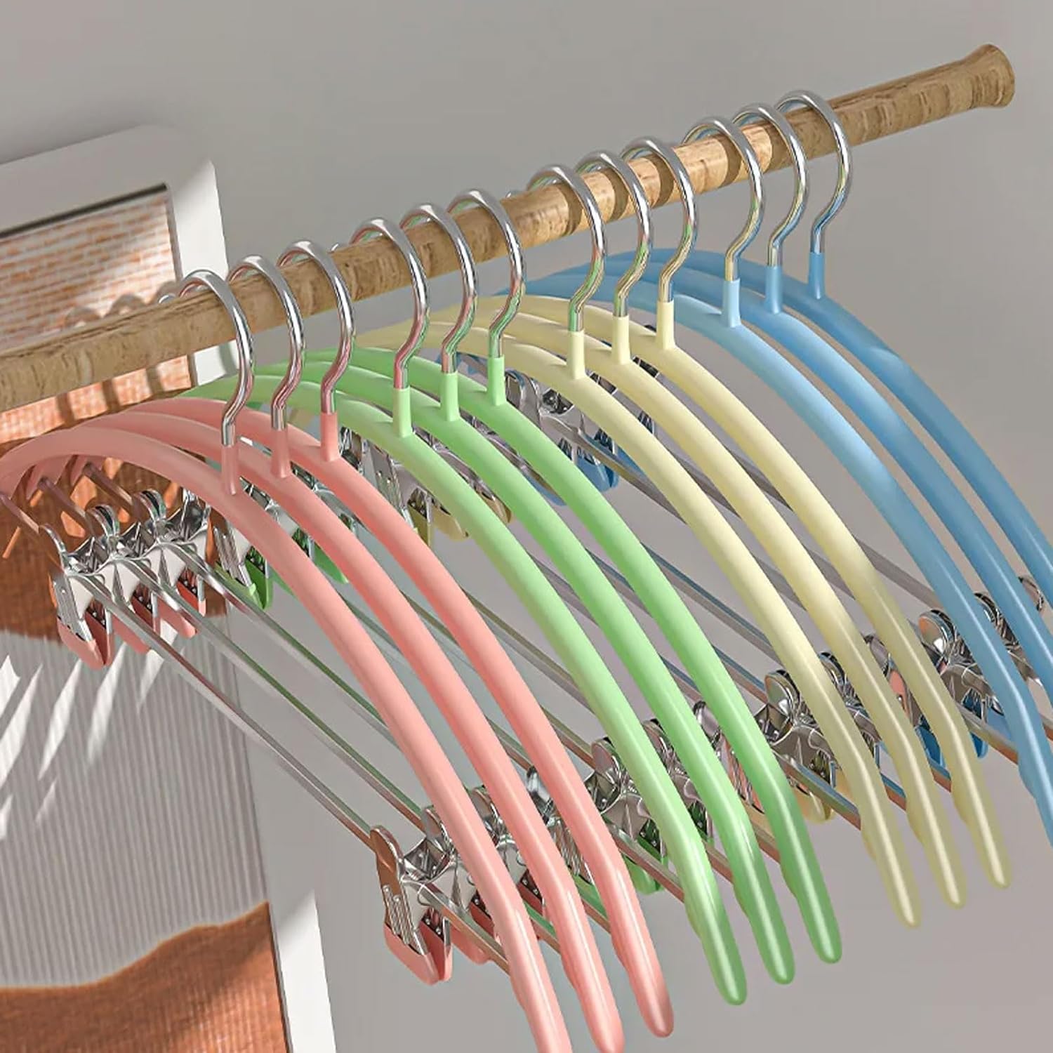 10 Uds Percha De Inmersión con Pinza para Pantalones Percha Antideslizante Sin Rastro Percha para Pantalones para Almacenamiento De Ropa En Armario para Sudadera(C)