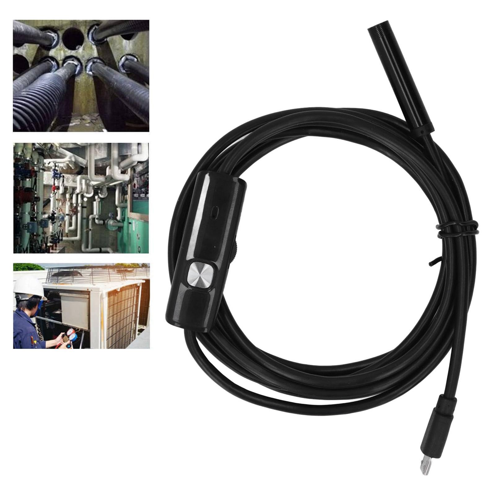 Endoskop Przemysłowy USB 7mm Endoskop z Kamerą do Rur IP67 Wodoodporna Inspekcja Boroskopowa Kamera Węża do Pomiaru Rur(1 Meter / 3.3ft)