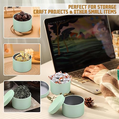 Miniatura 91 de Latas para velas de 16 onzas, paquete de 12 frascos de metal de alta calidad de 16 onzas con tapas para hacer velas, contenedores de velas vacíos a