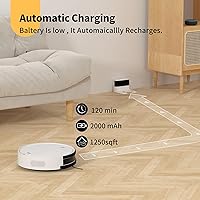 Vista 7 de OKP Life Robot aspirador y trapeador combinado con succión de 2500 Pa, robot de aspiradora compatible con Alexa/APP/Wi-Fi, autocarga súper mini