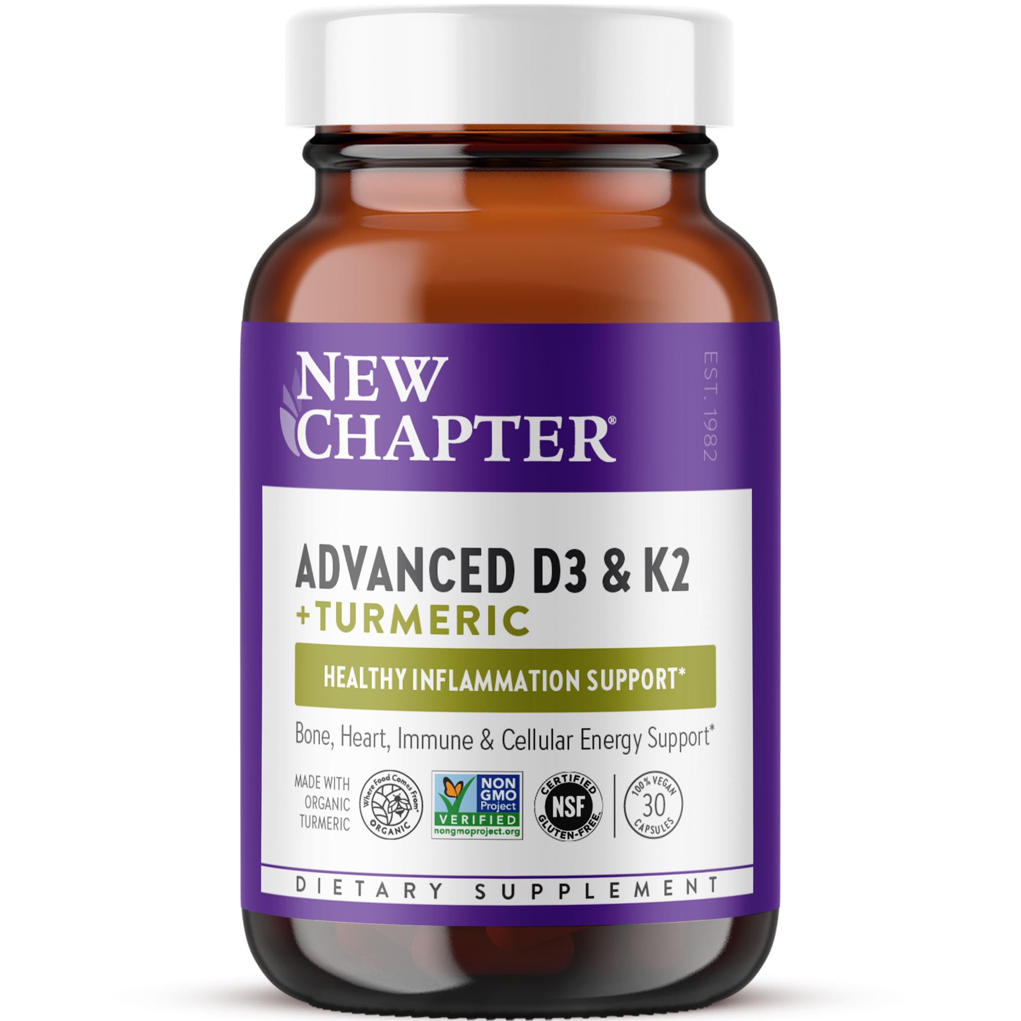 New Chapter Vitamin D3 5000 IU and Vitamin K2 Supplement, 30 Count