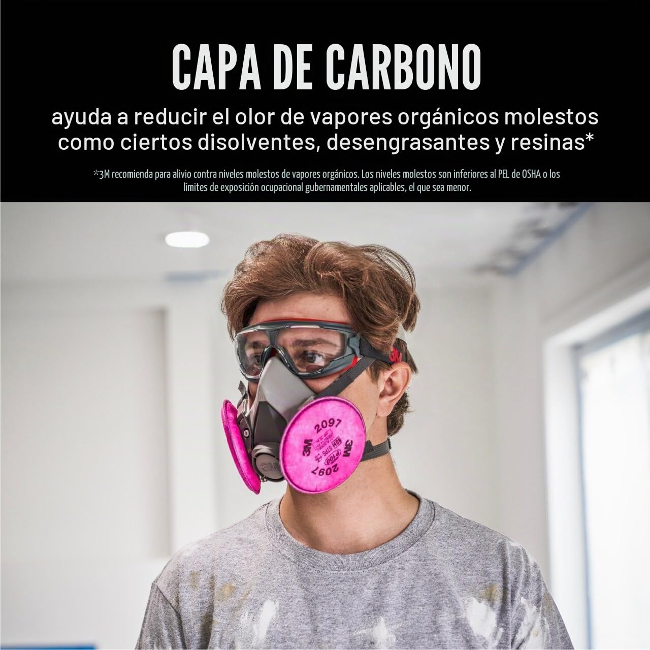 3 M P100 filtro de partículas con Nuisance nivel Organic vapor liberación, 2097PA1-A