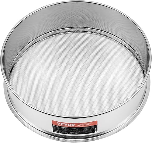 Miniatura 11 de VEVOR Tamiz de harina, tamiz de malla 12, filtro de malla fina de grado alimenticio de acero inoxidable 304, diámetro de 12.6 pulgadas para hornear,